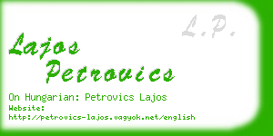 lajos petrovics business card